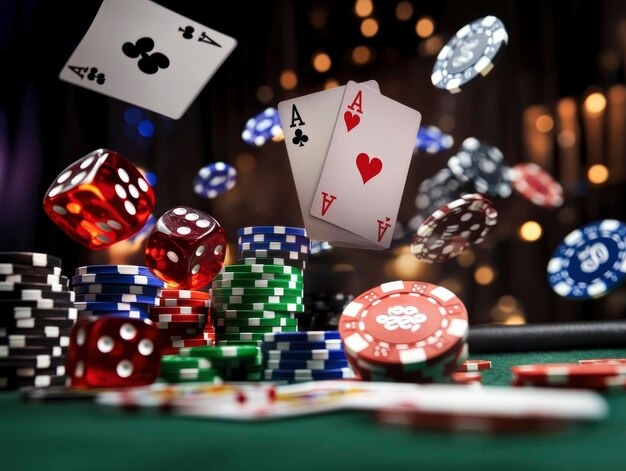 iblslot Lucky Twins live dealer studio with multi-camera setup showing card draw